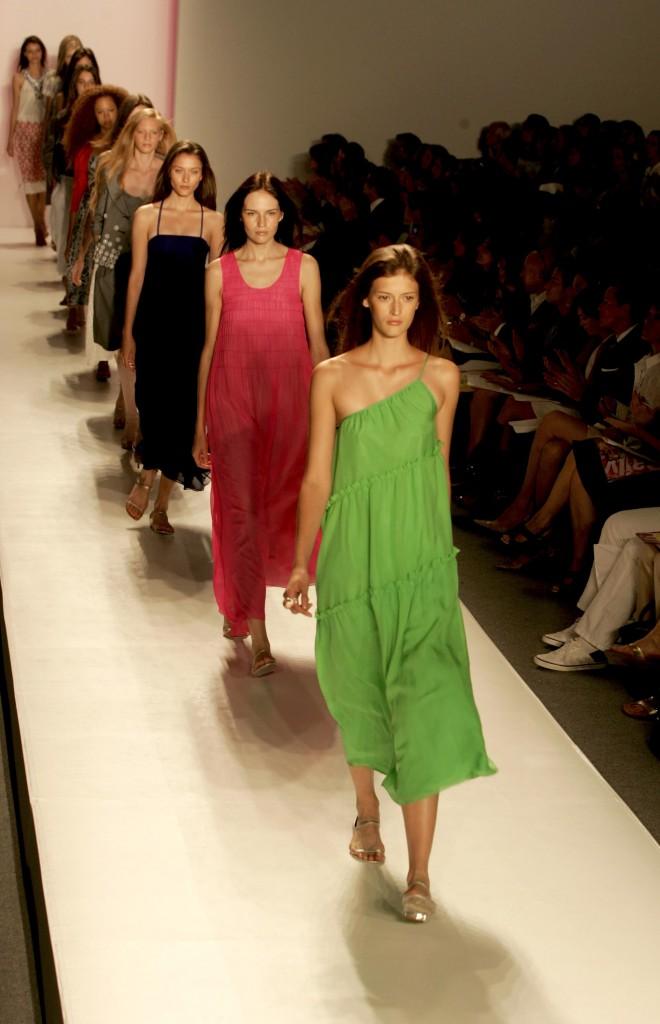 Models present outfits of the Cynthia Steffe collection  during Mercedes Benz Fashion Week Spring 2008. (Robert Mecea/MCT)