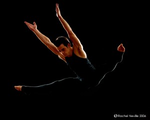 Shane Rutkowski, FCLC ‘09, performs a straddle jump. (Courtesy of Shane Rutkowski)