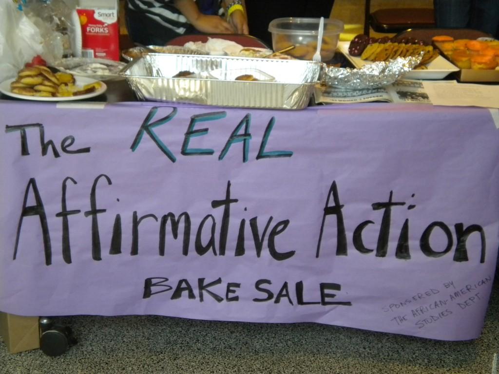 The Real Affirmative Action bakesale held in McGinley on Oct. 7 sought to educate students on who really gets preference in the college admissions process. (Monique John/The Observer) 