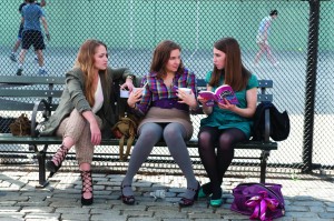 The main character of “Girls,” Hannah (Lena Dunham, center), is hardly a role model and is more annoying than fun to watch.  If this is the  average New York City 20-something female, the future of this town is in unsteady, self-absorbed hands. (Jojo Whilden/HBO)