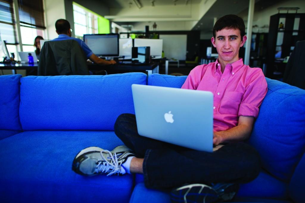 Dale Stephens at work at the offices of Zinch in downtown San Francisco.  The 19-year-old from Winters has founded the "UnCollege" movement