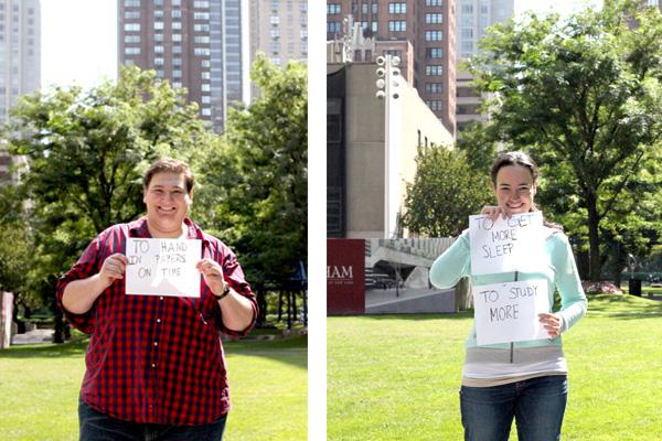 Jennifer Kelly (left) and Zach Aaronson (right) resolve to make changes. (Sara Azoulay/The Observer)