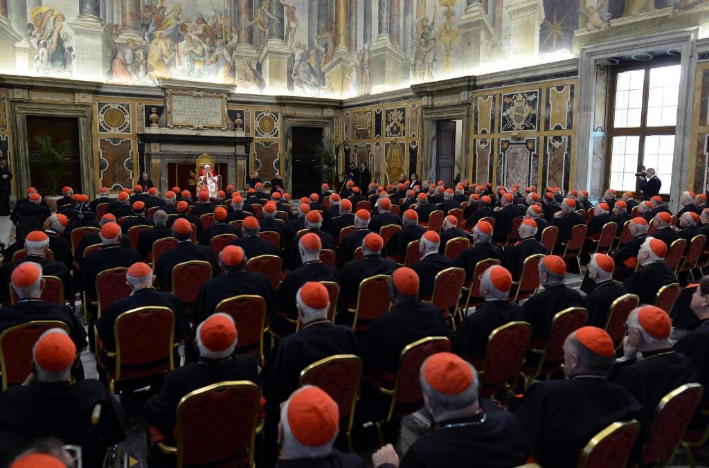 Pope Benedict XVI pledged obedience to his successor at a meeting of cardinals on his last day as pontiff on Thursday, February 28, 2013, in Vatican City. ''Among you is the future pope, to whom I promise my unconditional reverence and obedience,'' Benedict said. (ANSA/Zuma Press/MCT)