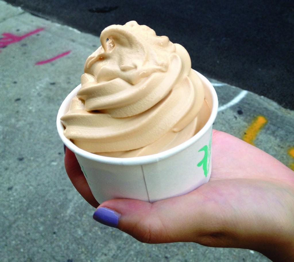 A delicous swirl of salted caramel soft serve ice cream can be yours at Victory Garden. (Rex Sakamoto/The Observer)