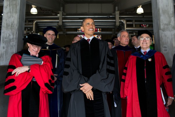 President Obama attends the Ohio State University commencement ceremonies.  (Courtesy of The Whitehouse)