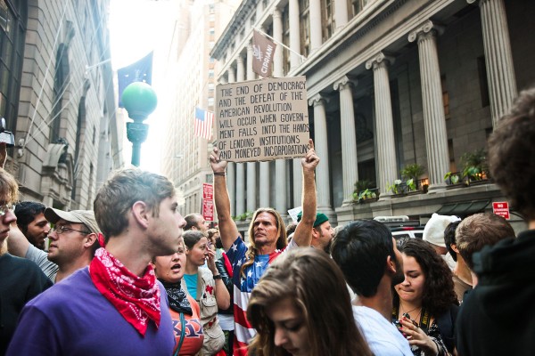 Protesters+take+to+the+streets+of+Lower+Manhattan+to+celebrate+the+first+Anniversary+of+the+Occupy+Wall+Street+movement+in+Manhattan+on+September+17%2C+2012.+%28Courtesy+Byron+Smith%2FZuma+Press+via+MCT%29