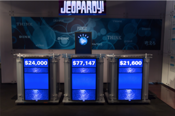 The three podiums from the TV show Jeopardy!, in which Fordham alumnus, Dennis Golin appeared on for the third time on October 23rd. (COURTESY OF ATOMIC TACO VIA FLICKR)