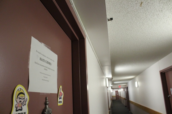 Signs expressing solidarity with anyone affected by the bias crimes at Rose Hill can be found throughout McMahon and McKeon Hall (CONNOR MANNION/THE OBSERVER)