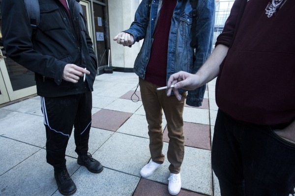 Smokers at Fordham Lincoln Center will have to stand at least 50 feet from all entrances when smoking. (JESSE CARLUCCI/THE OBSERVER)