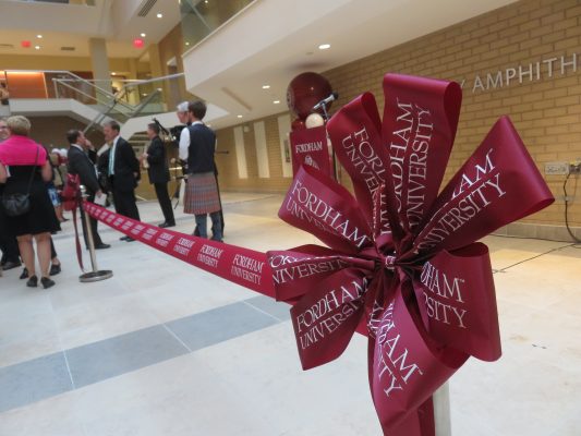 The rededication ceremony was held in the Platt Court. (PHOTO BY STEPHAN KOZUB/ THE OBSERVER) 