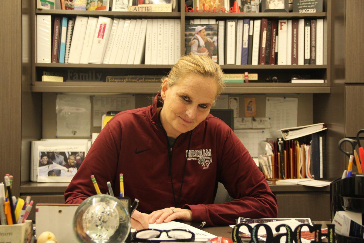 Coach Gaitley looks forward to converting her achievements off the court to wins on the court as she leads the Fordham Womens Basketball team. (JASON WANG/THE OBSERVER)