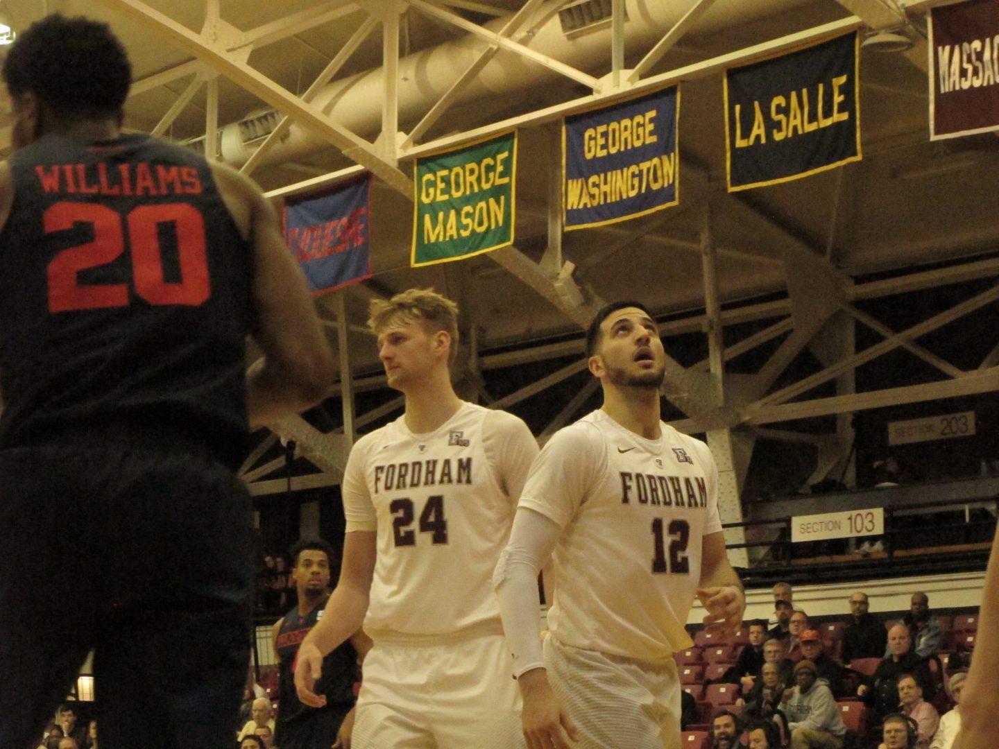 Joseph Chartouny (#12) playing on January 31st, 2017 at the Rose Hill Gymnasium. (JILLIAN JAYMES/THE OBSERVER)
