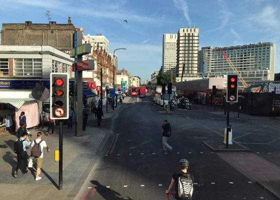 A view of Edgware Road from the top of a double-decker bus. (KARALEE ROGERS/ THE OBSERVER)