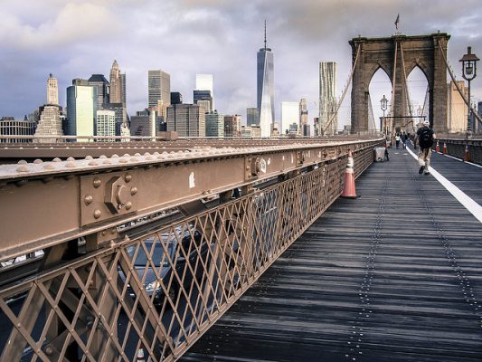 The Brooklyn Bridge offers an incredible look at the Manhattan skyline. (CURTIS MACNEWTON VIA FLICKR)