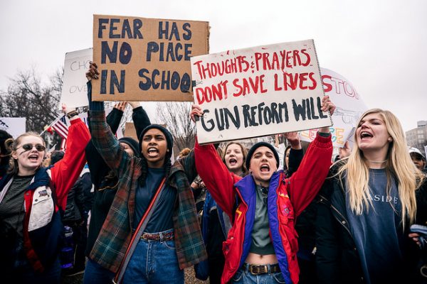 Teens+For+Gun+Reform+protests+in+Washington%2C+D.C.%2C+after+the+Feb.+2018+shooting+in+Parkland%2C+Florida.