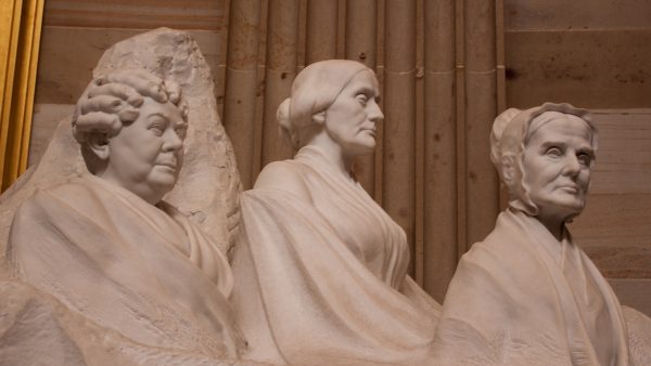 Heroines of the American womens suffrage movement (Left to right: Elizabeth Cady Stanton, Susan B. Anthony, Lucretia Mott). (EDDIE WELKER VIA FLICKR)