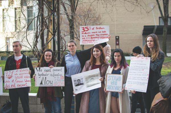 ANDREW BEECHER/THE OBSERVER
Students protest Fordhams handling of sexual assault