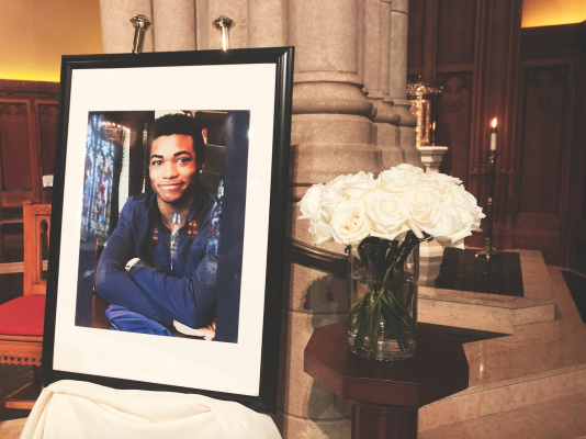On Oct. 2, Campus Ministry and university officials ran and attended Rose Hill freshman Nicholas Booker's memorial service.  
(RUBY GARA/ THE OBSERVER)