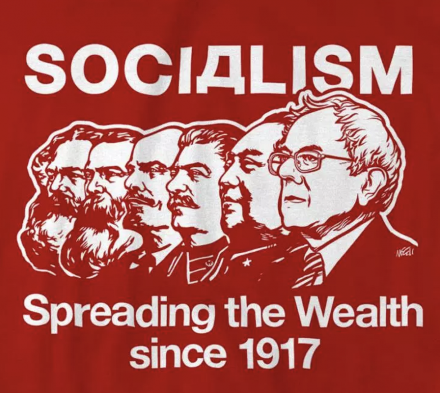 A T-shirt design meant to disparage socialists from Karl Marx to Bernie Sanders. (COURTESY OF LIBERTYCADRE.COM)