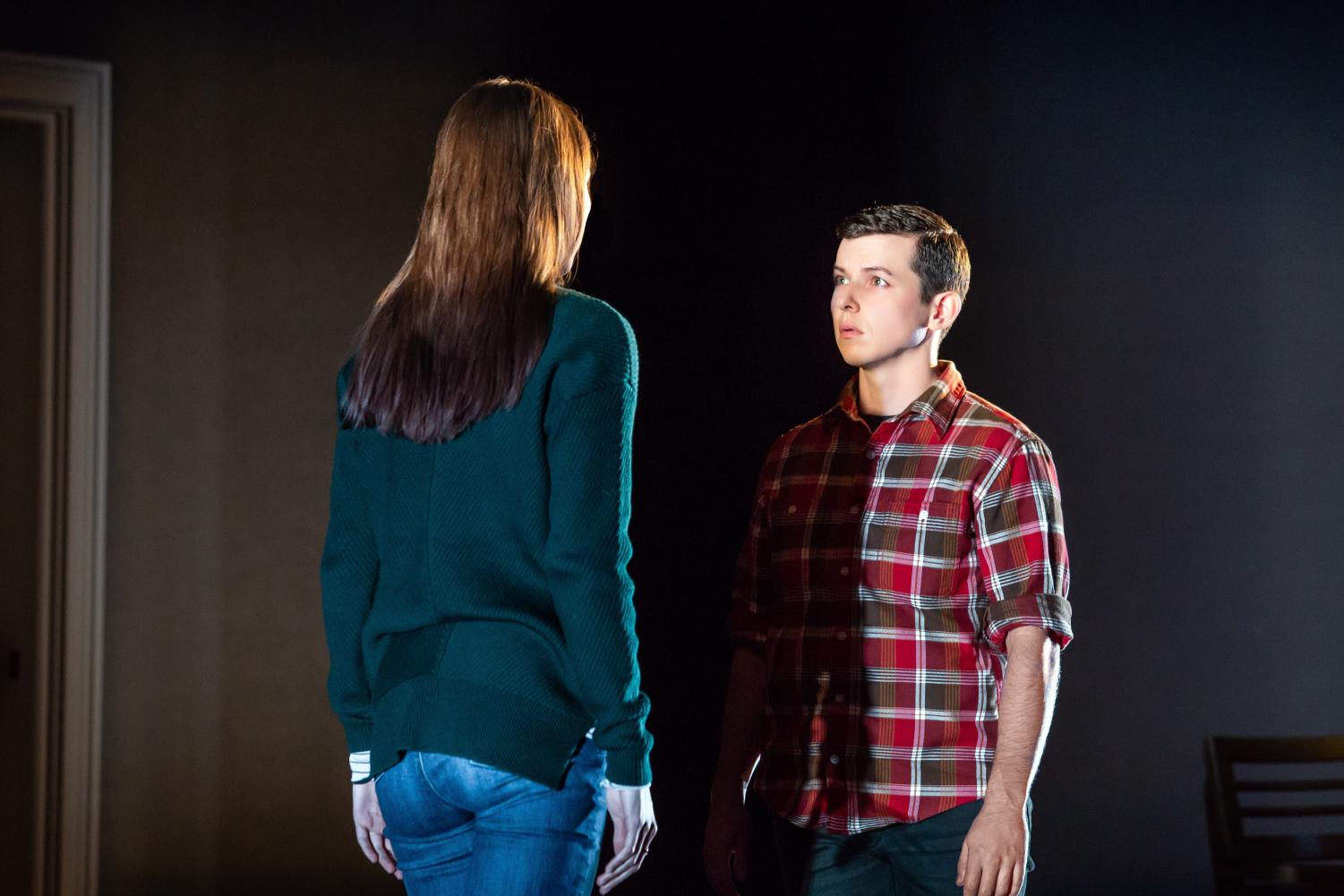Marianne Rendon (left) and Jax Jackson (right) in “Plot Points In Our Sexual Development,” now open at the Claire Tow Theater, LCT3.
