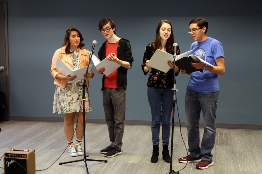 The Shakespeare Company centers around the journey of playwright, Kyle, played by John Bologna (second from left.)