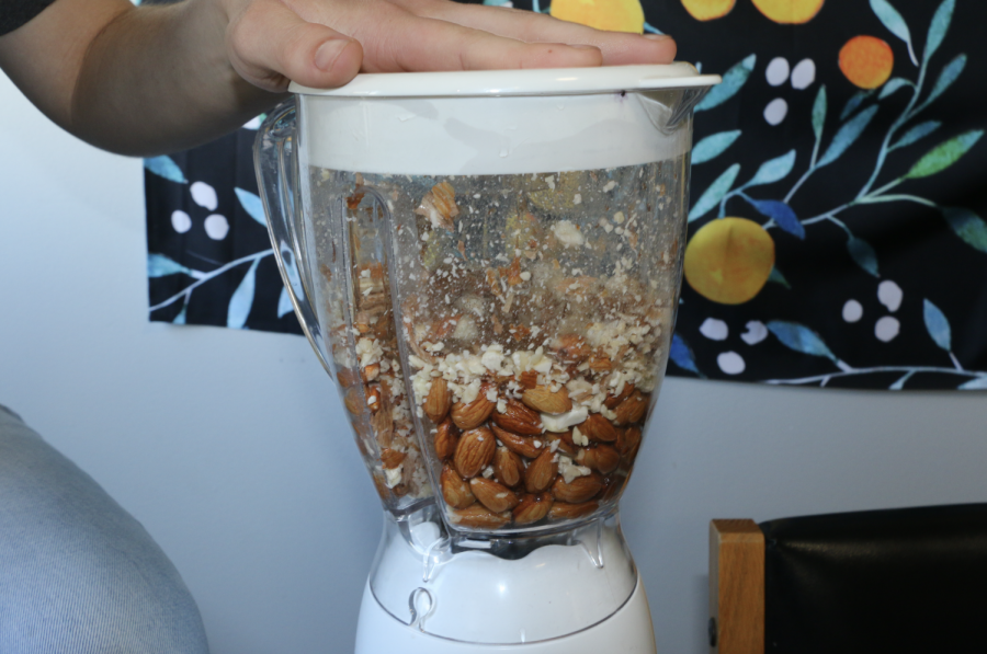 Making almond milk is as easy as throwing almonds into a blender. 