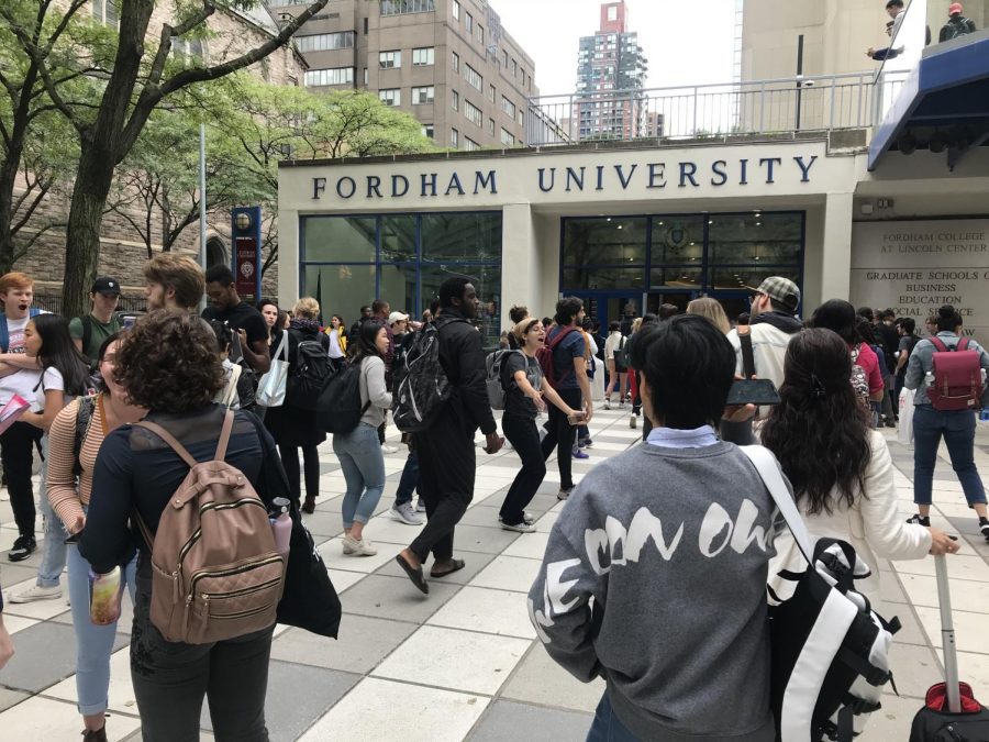 Students and faculty approaching the University from the Columbus Circle metro station reported alarm upon seeing the crowd gathered outside.