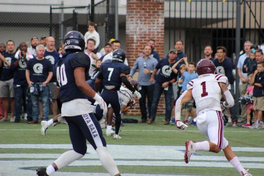 Hamze El-Zayat, FCRH ’21, runs a route as a member of Fordham’s potent passing game. 
