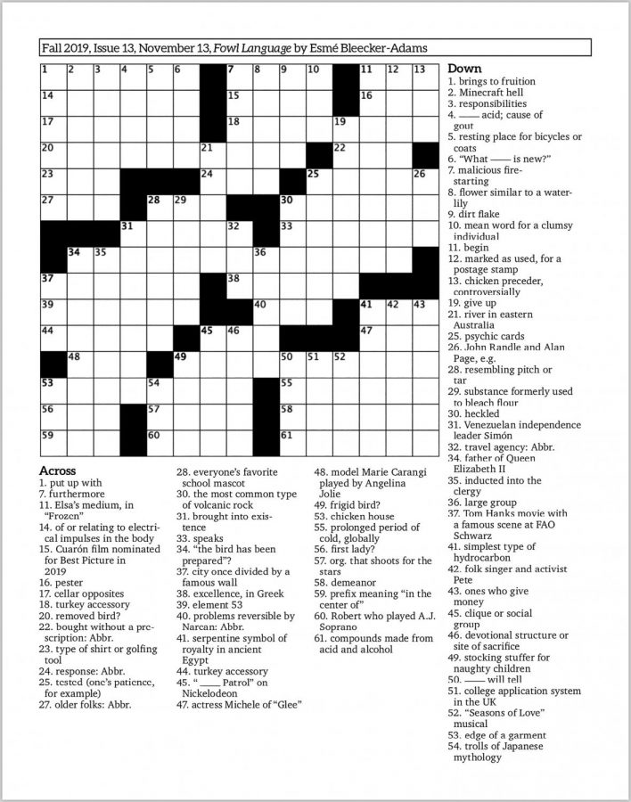 Crossword Issue 13: Fowl Language The Observer