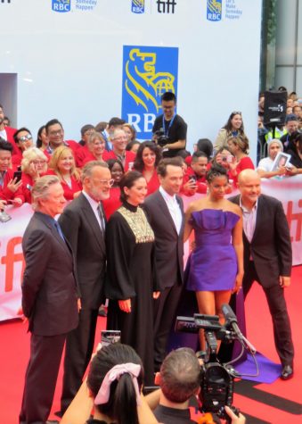 Tom Hanks and other cast members of A Beautiful Day in the Neighborhood at the 2019 Toronto Film Fest. 