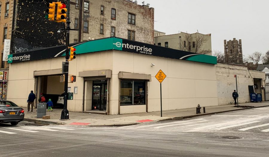 Enterprise Rent-A-Car will continue to lease the building from Fordham University while expansion plans are considered. 