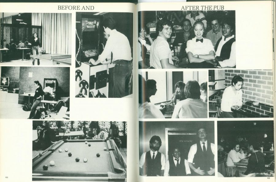 Shown in the 1981 Center Yearbook, The Pub served as the epicenter of the Lincoln Center social scene in the 80s. 