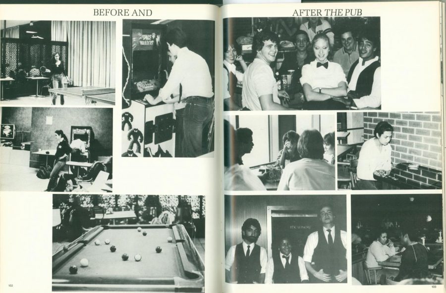 Shown in the 1981 Center Yearbook, The Pub served as the epicenter of the Lincoln Center social scene in the '80s. 