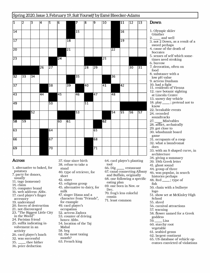 Crossword Issue 3: Suit Yourself The Observer