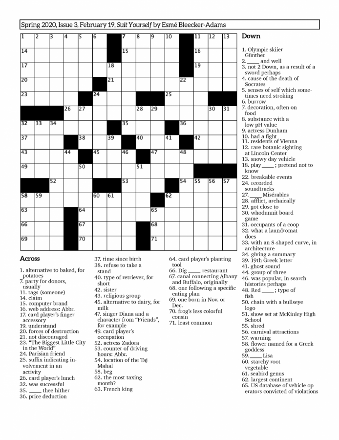 Suit Nyt Crossword