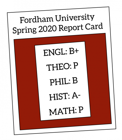 A spring 2020 report card reflecting both letter grade options and pass/fail options