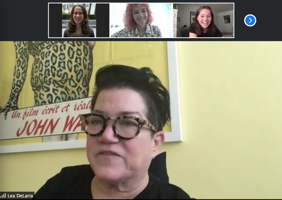 DeLaria is on a zoom call