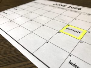calendar with June 19 circled