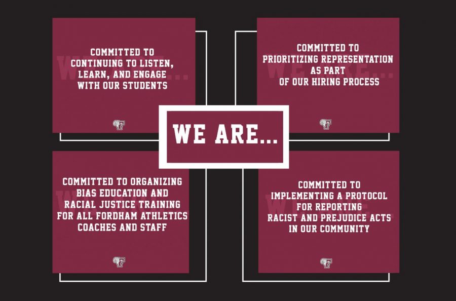 Fordham’s athletics department released a plan to address racism within the sports program, which they posted to their social media platforms. Students say the department needs to act rather than simply make promises.