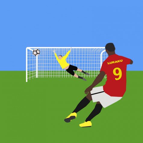 graphic of soccer player kicking the ball into a net
