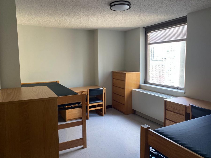 an empty room in McMahon Hall