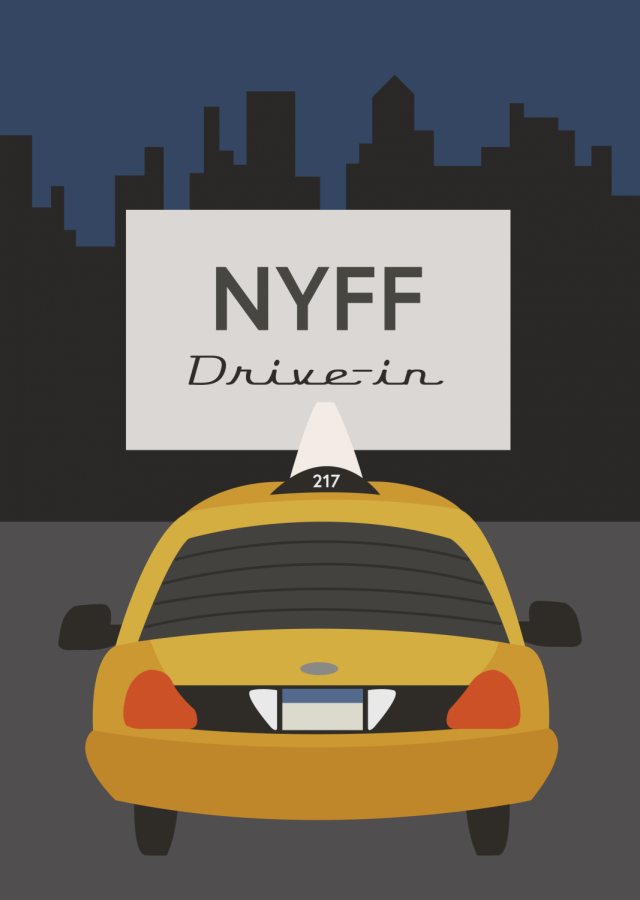 Graphic of taxi at drive in