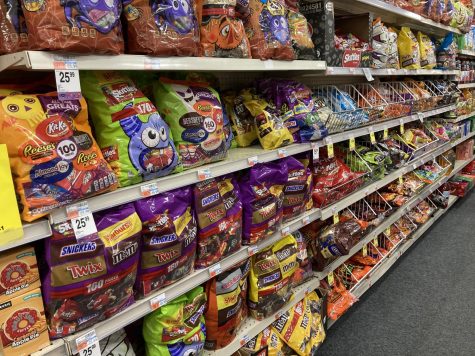 aisle of Halloween candy