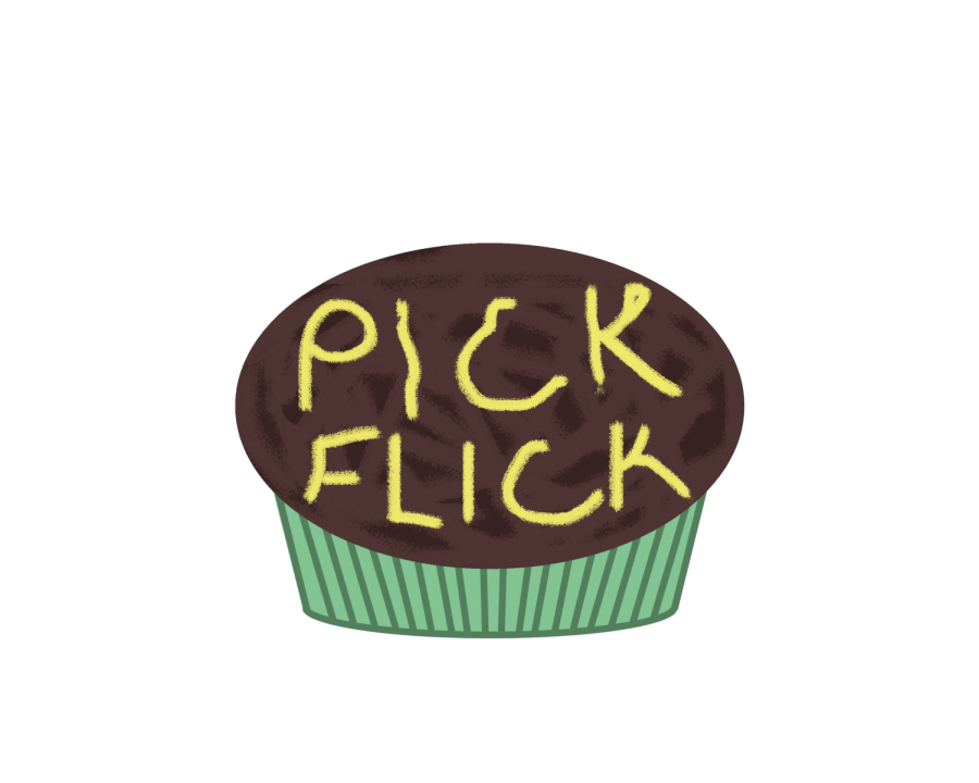 Illustration+of+a+cupcake+that+says+pick+flick+on+it