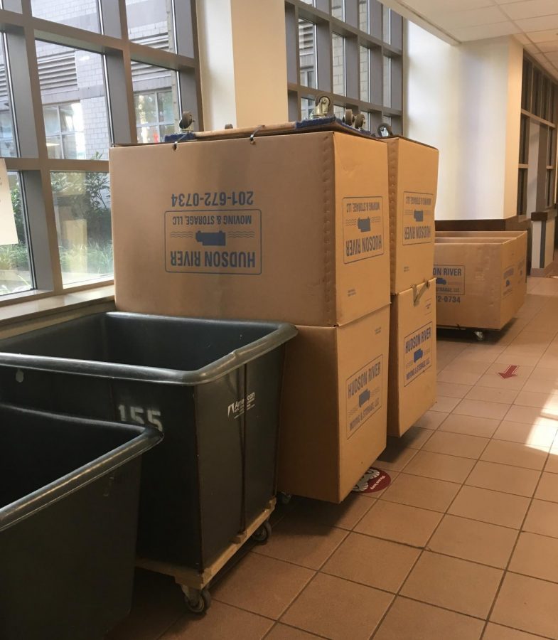 image of moving carts for students leaving campus