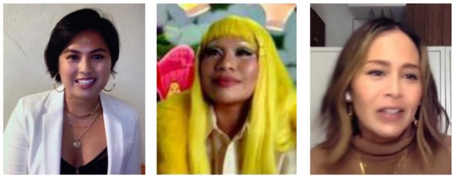 headshots of three panelists photoshopped next to each other from the filipinos in fashion event