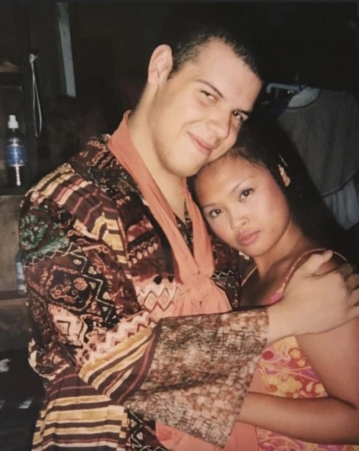 Davis with his longtime friend, Christine Jugueta.