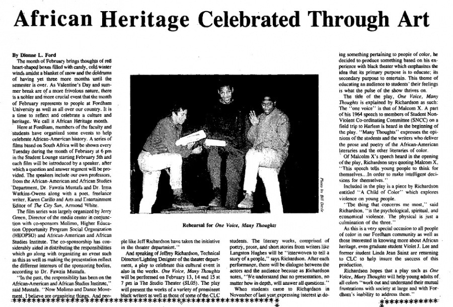 archive newspaper article African Heritage Celebrated Through Art