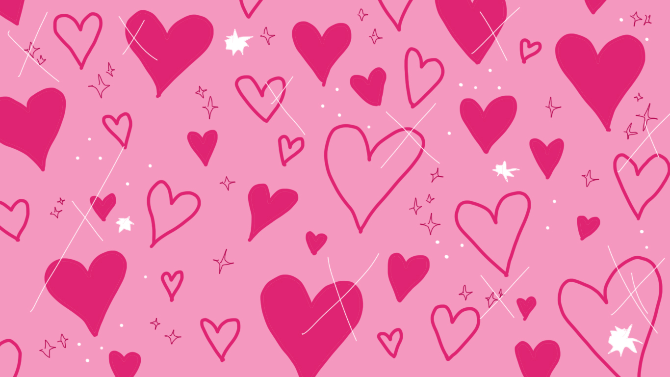 hearts on a pink background, one of three valentines day zoom backgrounds