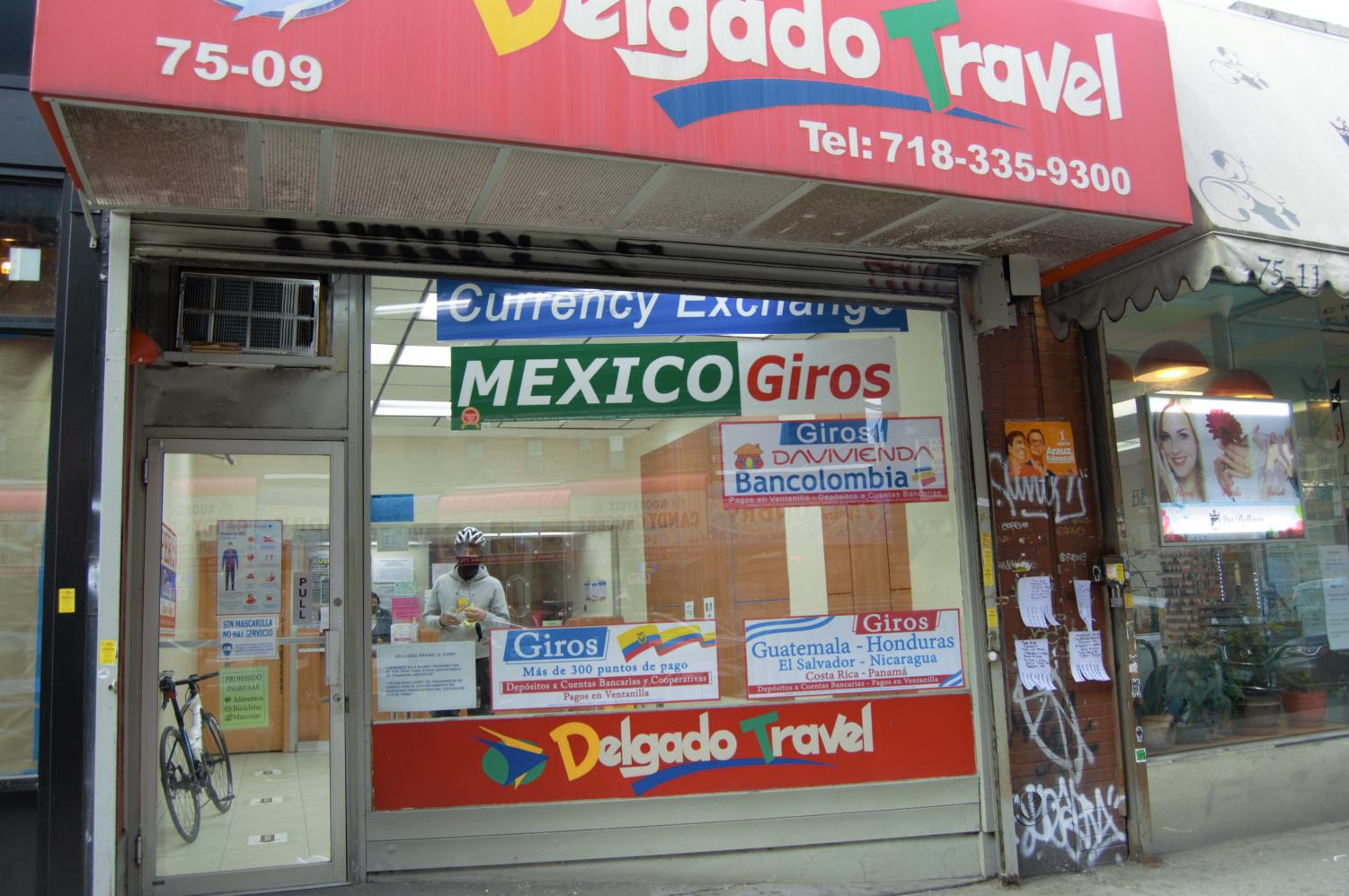 facade of a jackson heights travel agency